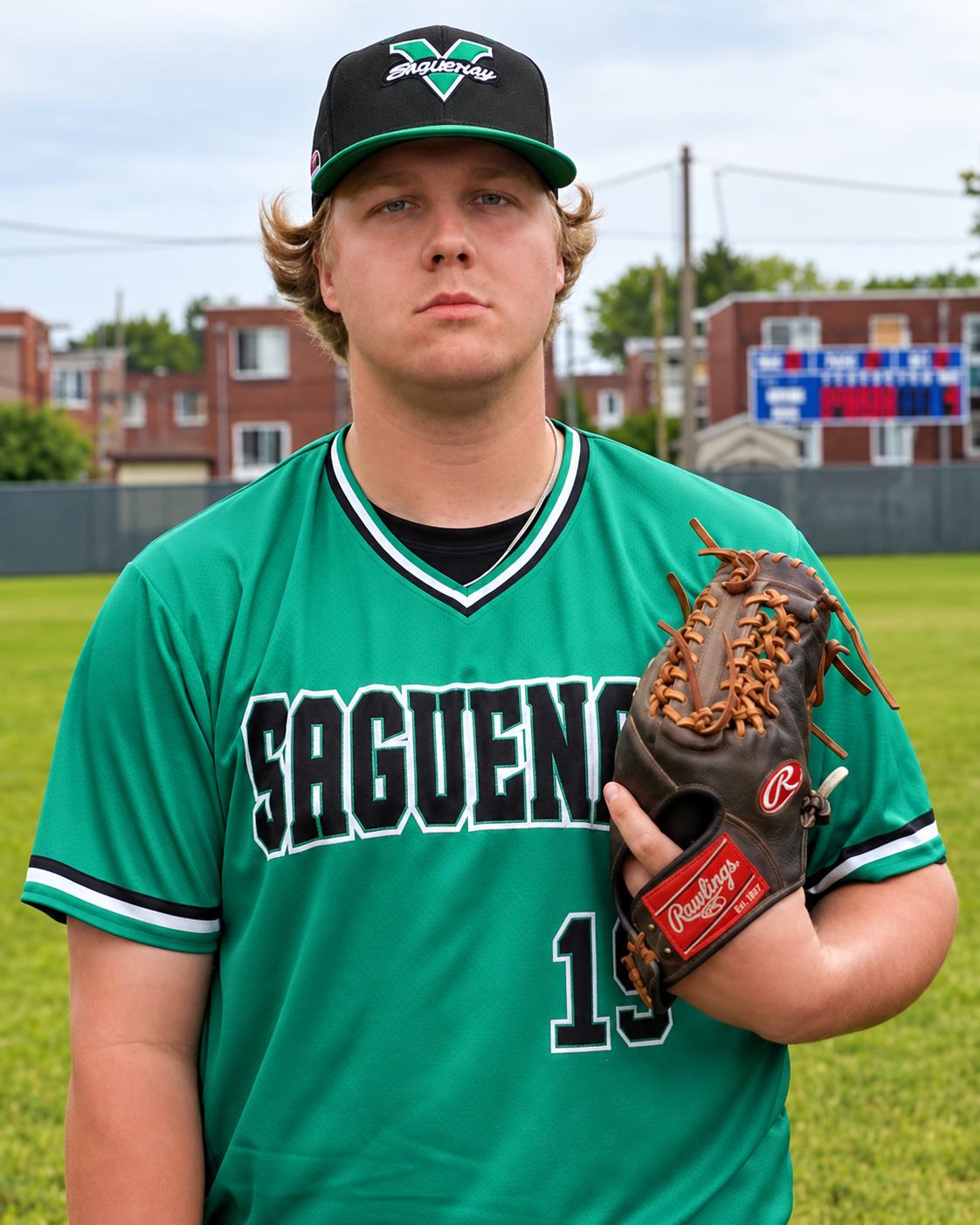 Guillaume Chénard dans l'uniforme des Voyageurs du Saguenay